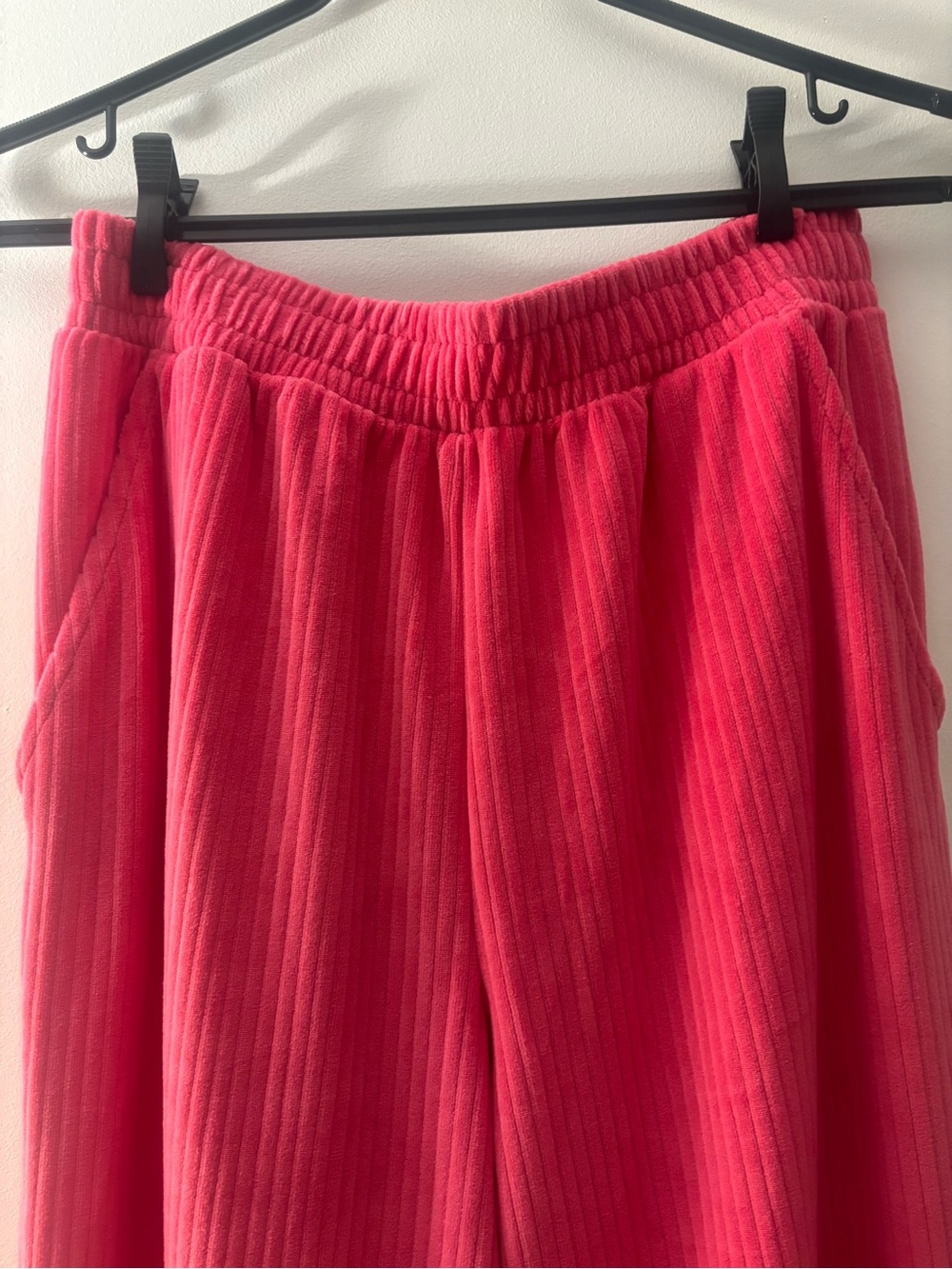George Pink Ribbed Wide-Leg Sweatpants - Picture 2 of 3